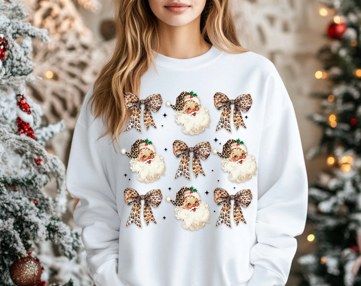 Cheetah Bow Christmas Sweatshirt