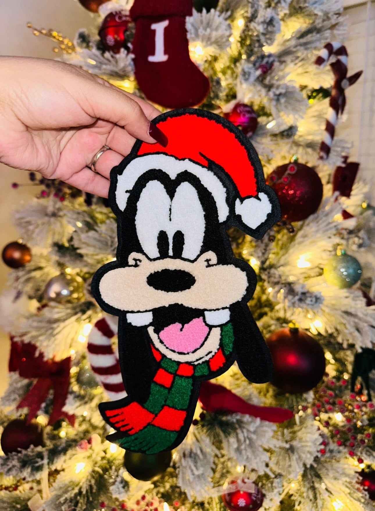 Santa Hat Goofy Chenille Patch