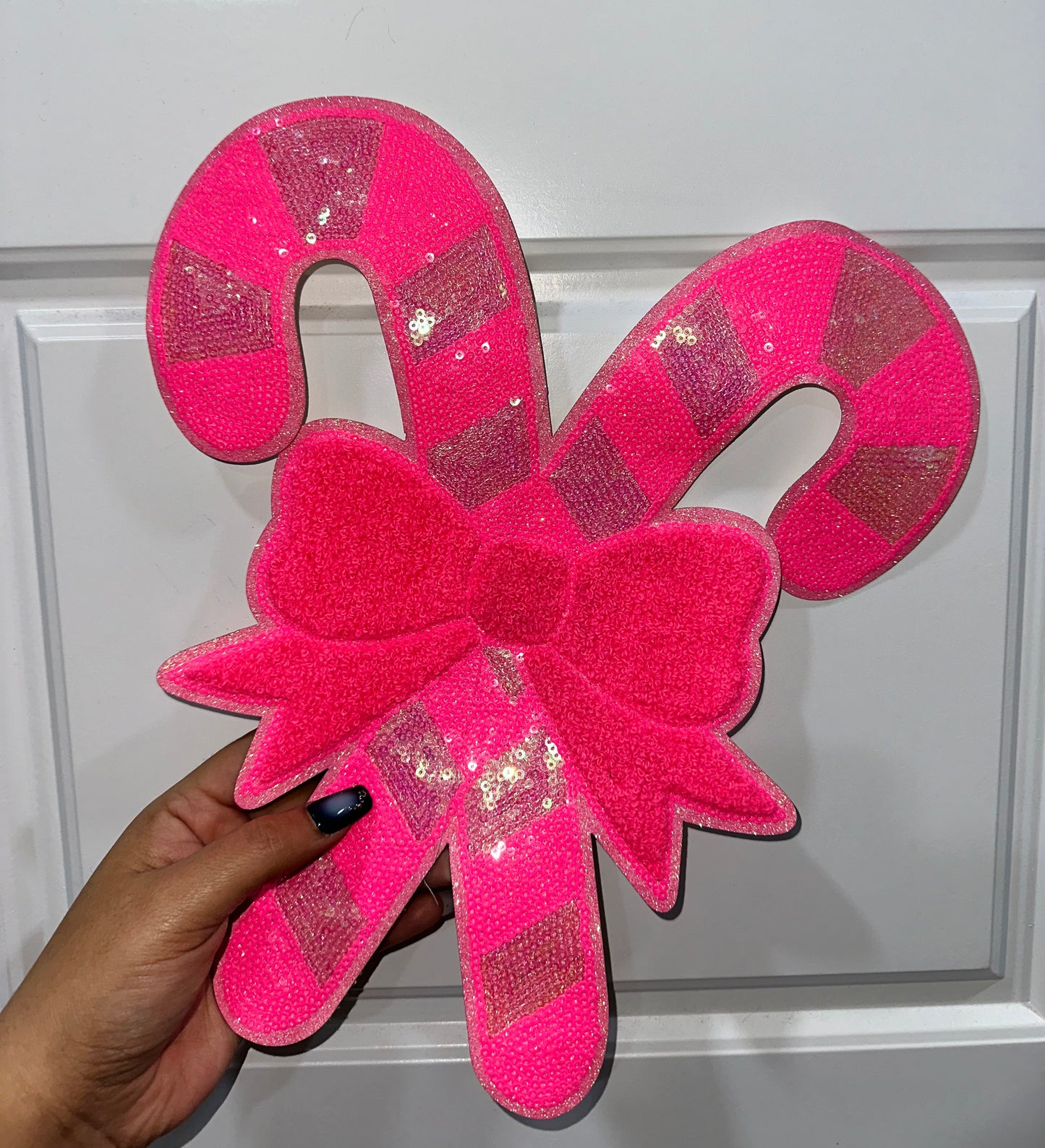 Neon Pink Candy Canes Patch