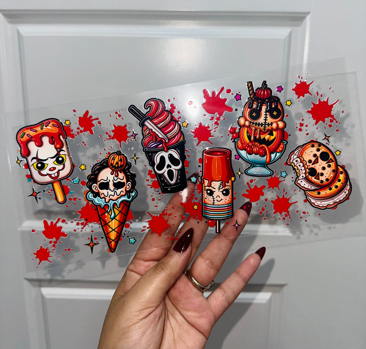 Horror Ice Cream Uvdtf Wrap