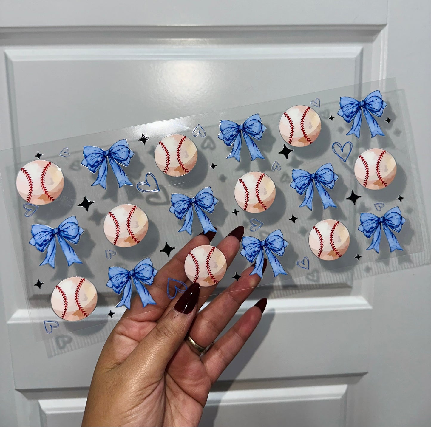 Bows & Baseball Uvdtf Wrap