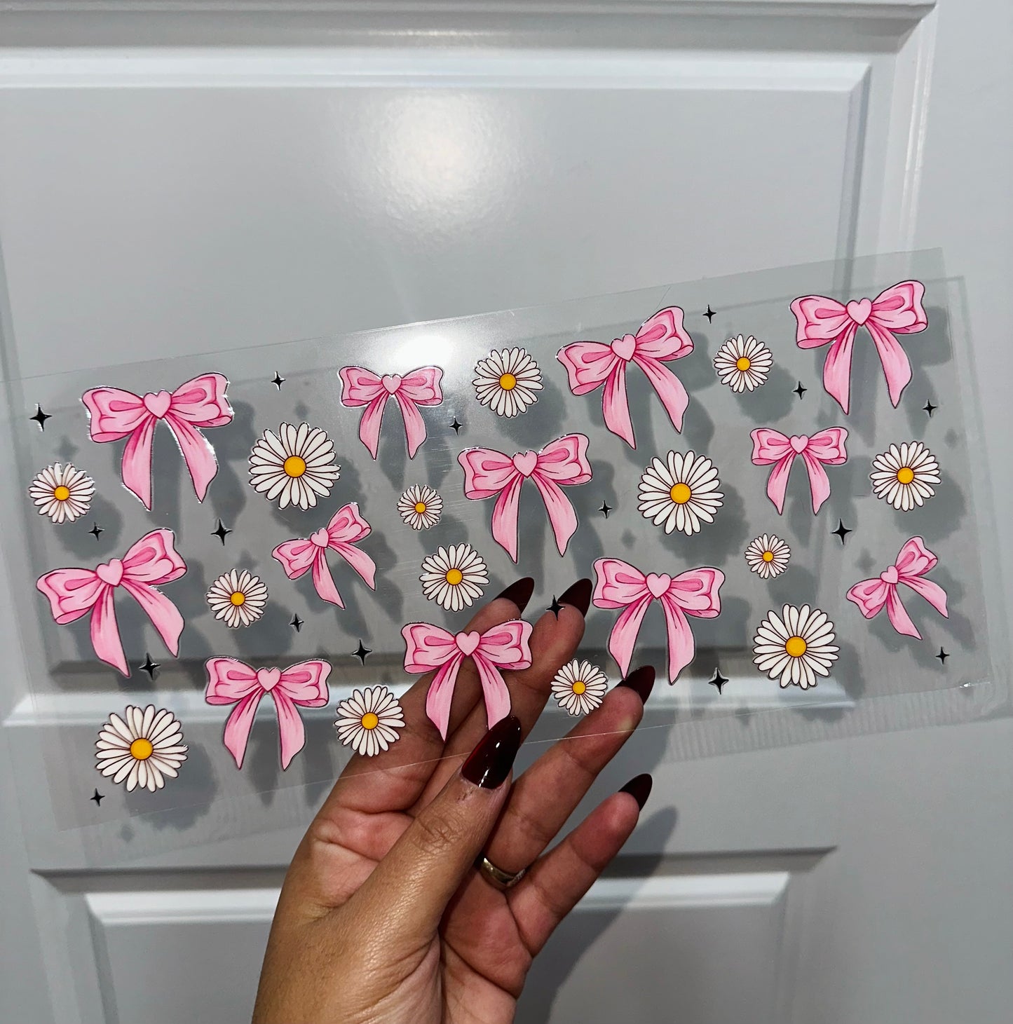 Pink Bows & Daisies Uvdtf Wrap