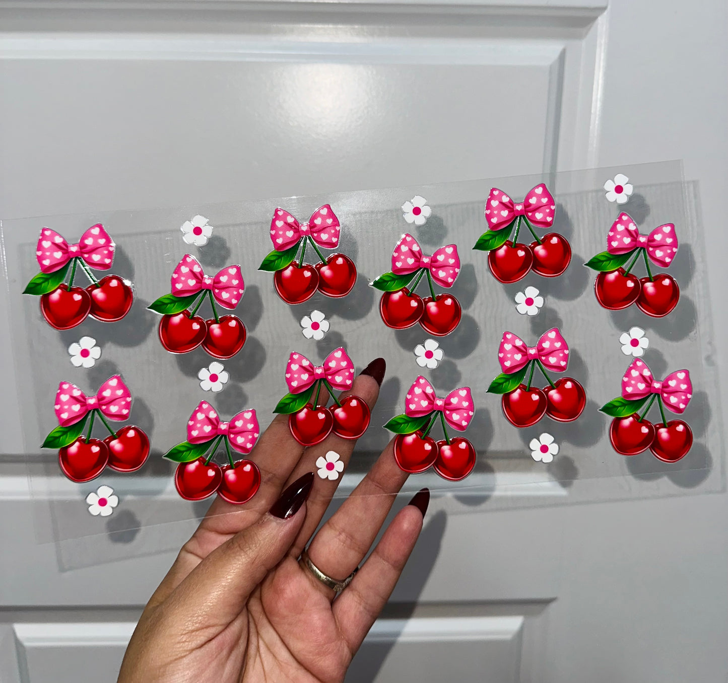 Heart Bows & Cherries Uvdtf Wrap