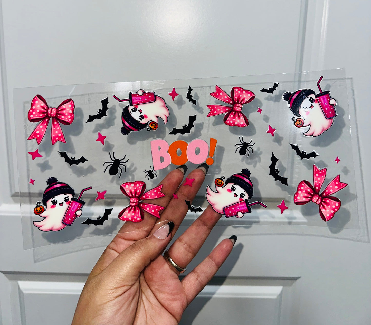 Pink Ghosty Bows Uvdtf Wrap