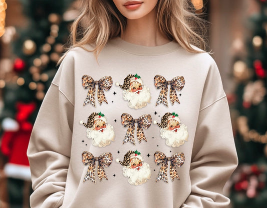 Cheetah Bow Christmas Sweatshirt