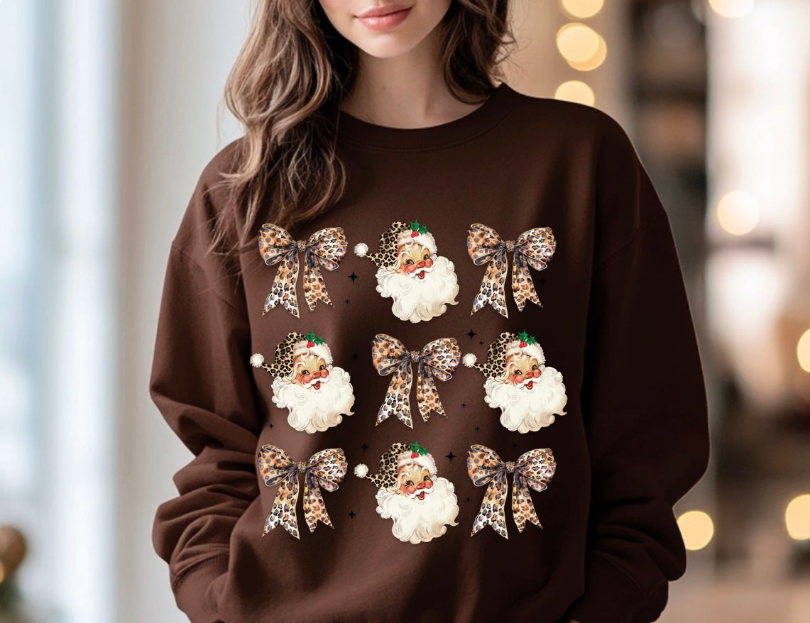 Cheetah Bow Christmas Sweatshirt