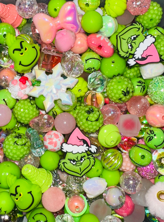 Pink Grinchmas Bead Mix