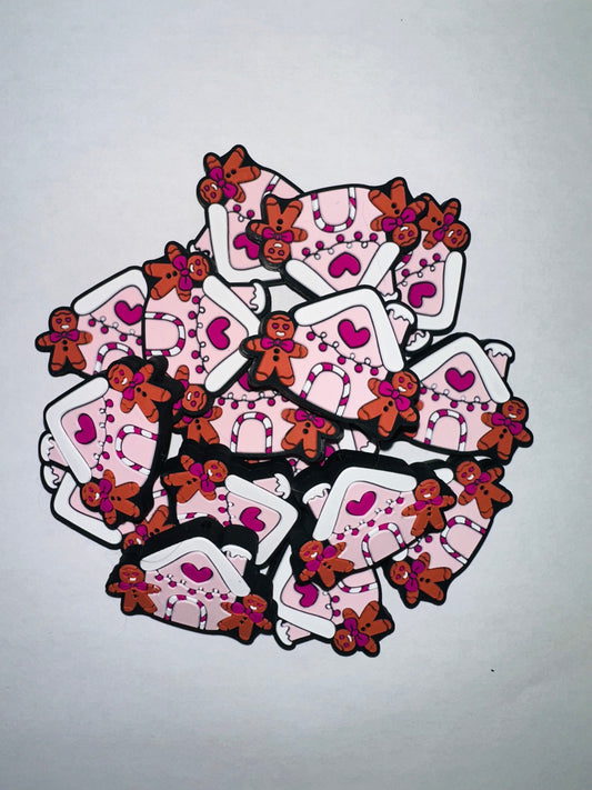 Pink Gingerbread House Focal