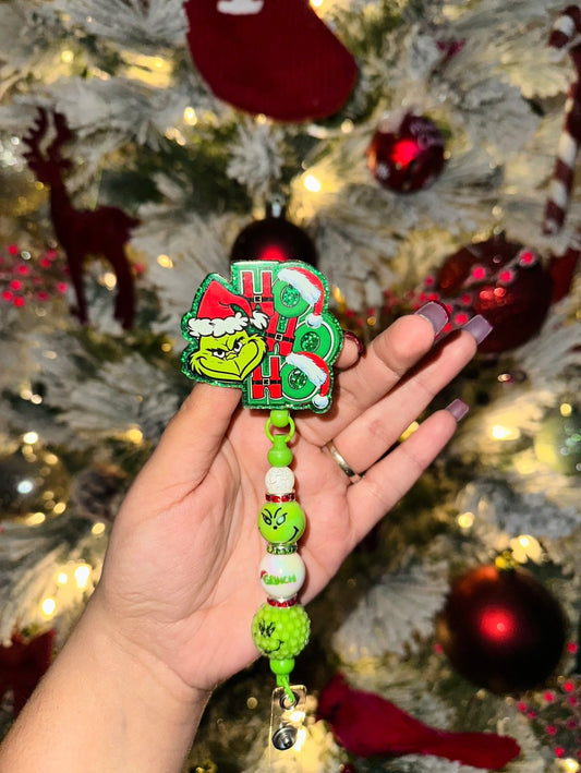 Grinch HOHOHO Badge Reel