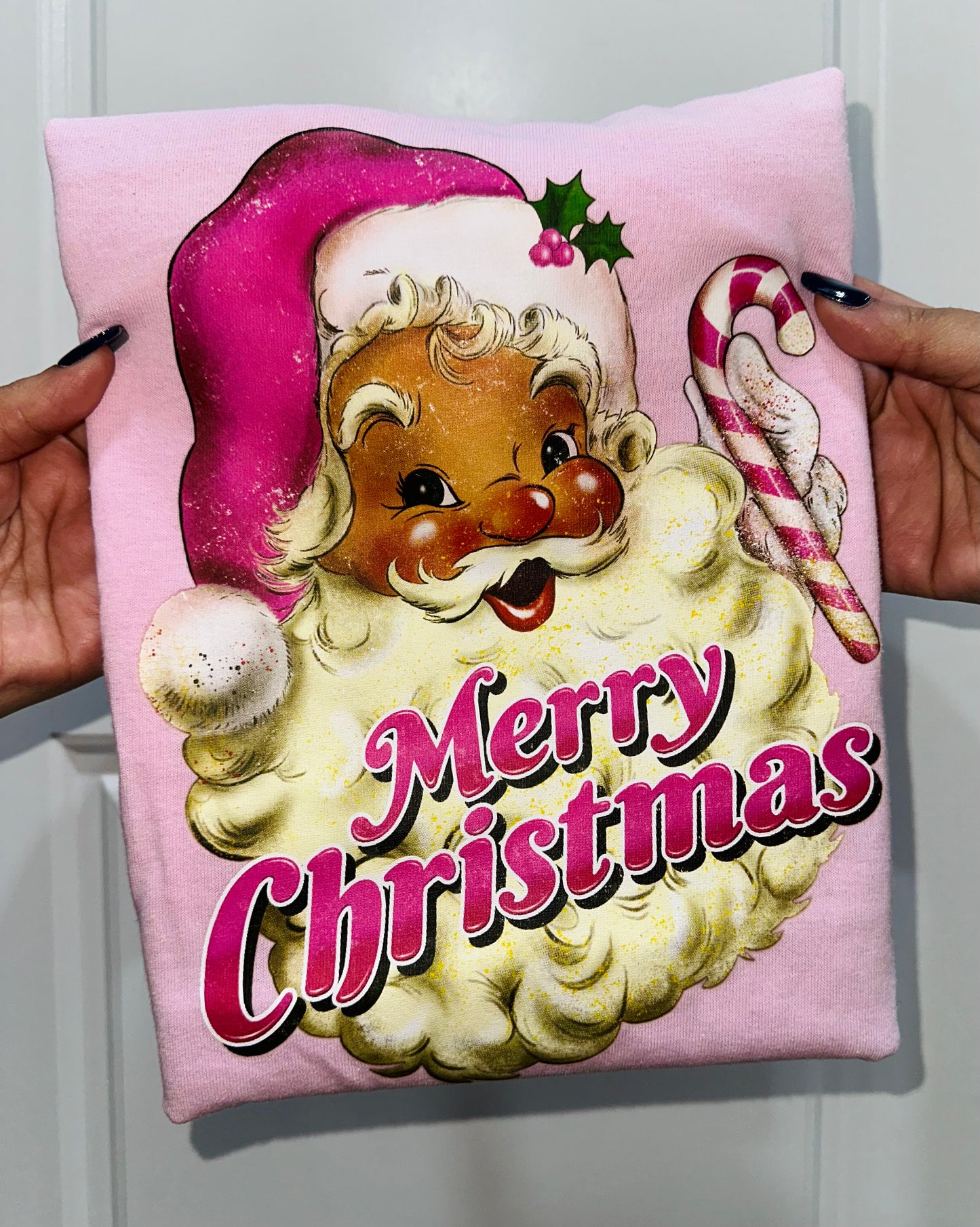 Pink Vintage Santa T-shirt