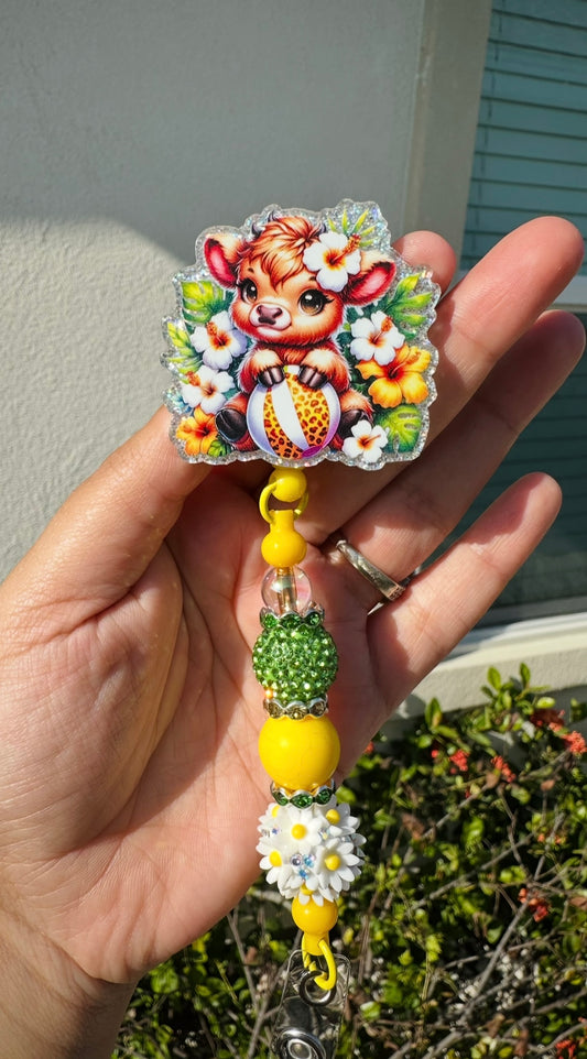 Yellow Cow Badge Reel