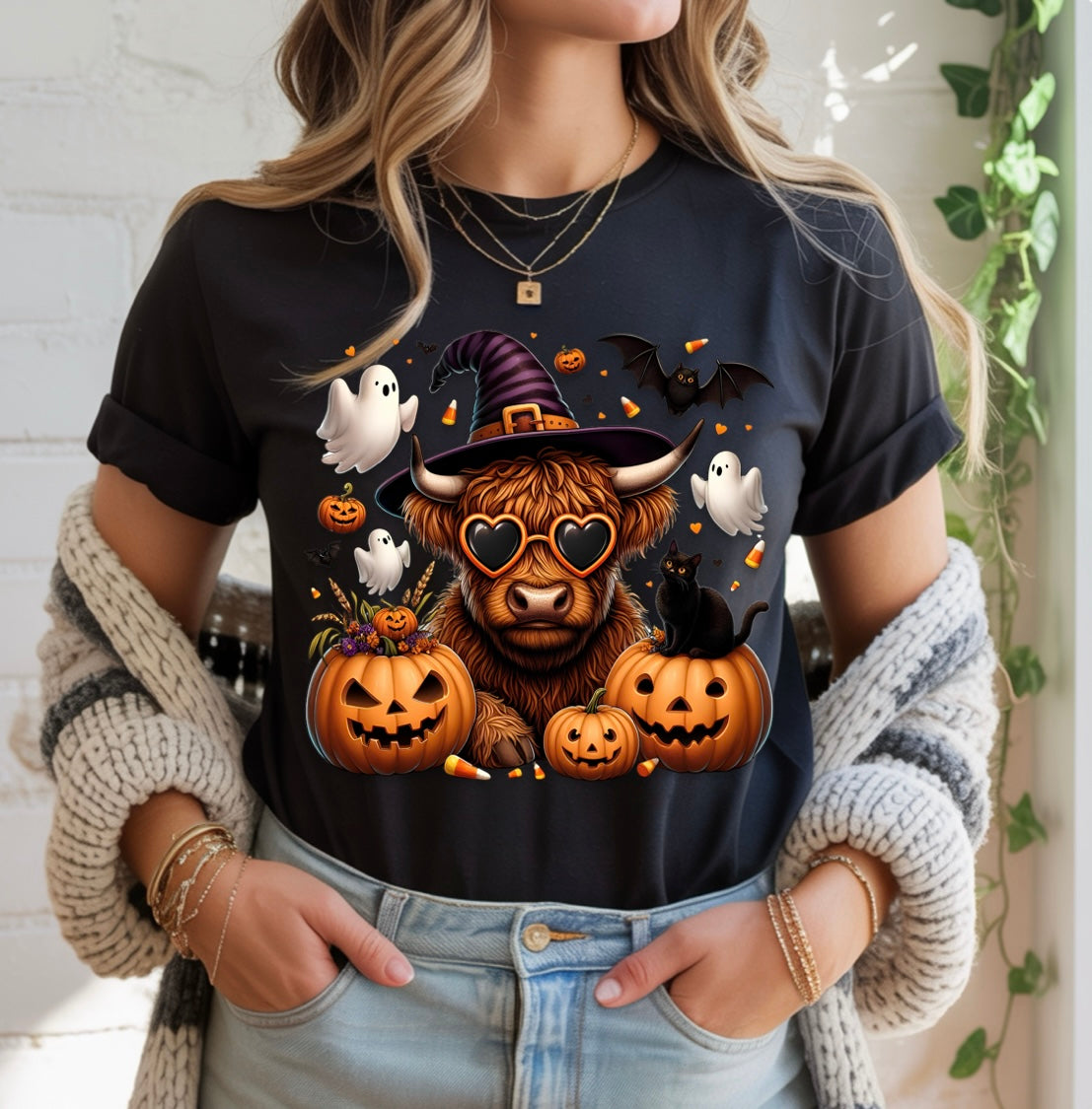 Spooky Highland Cow T-Shirt