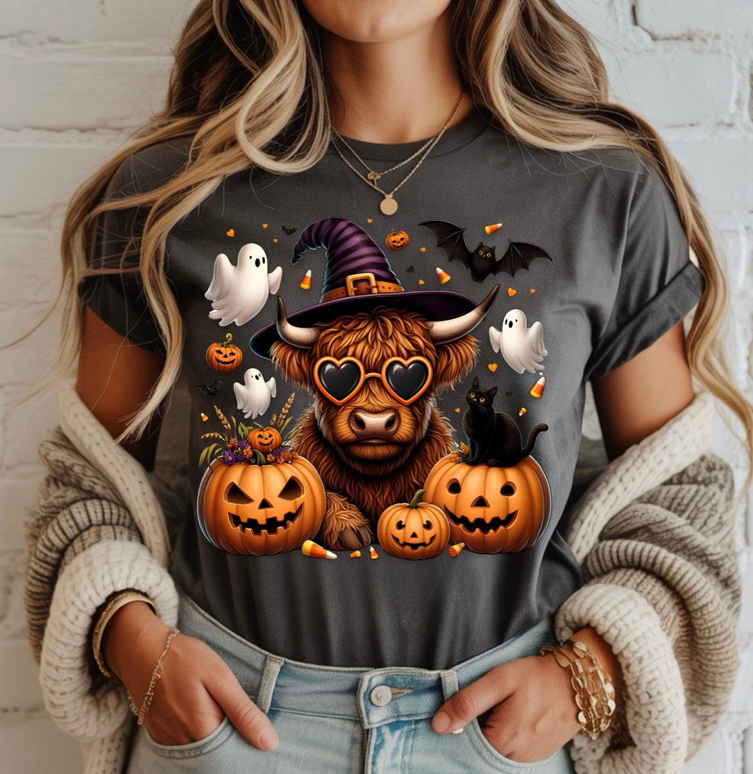 Spooky Highland Cow T-Shirt