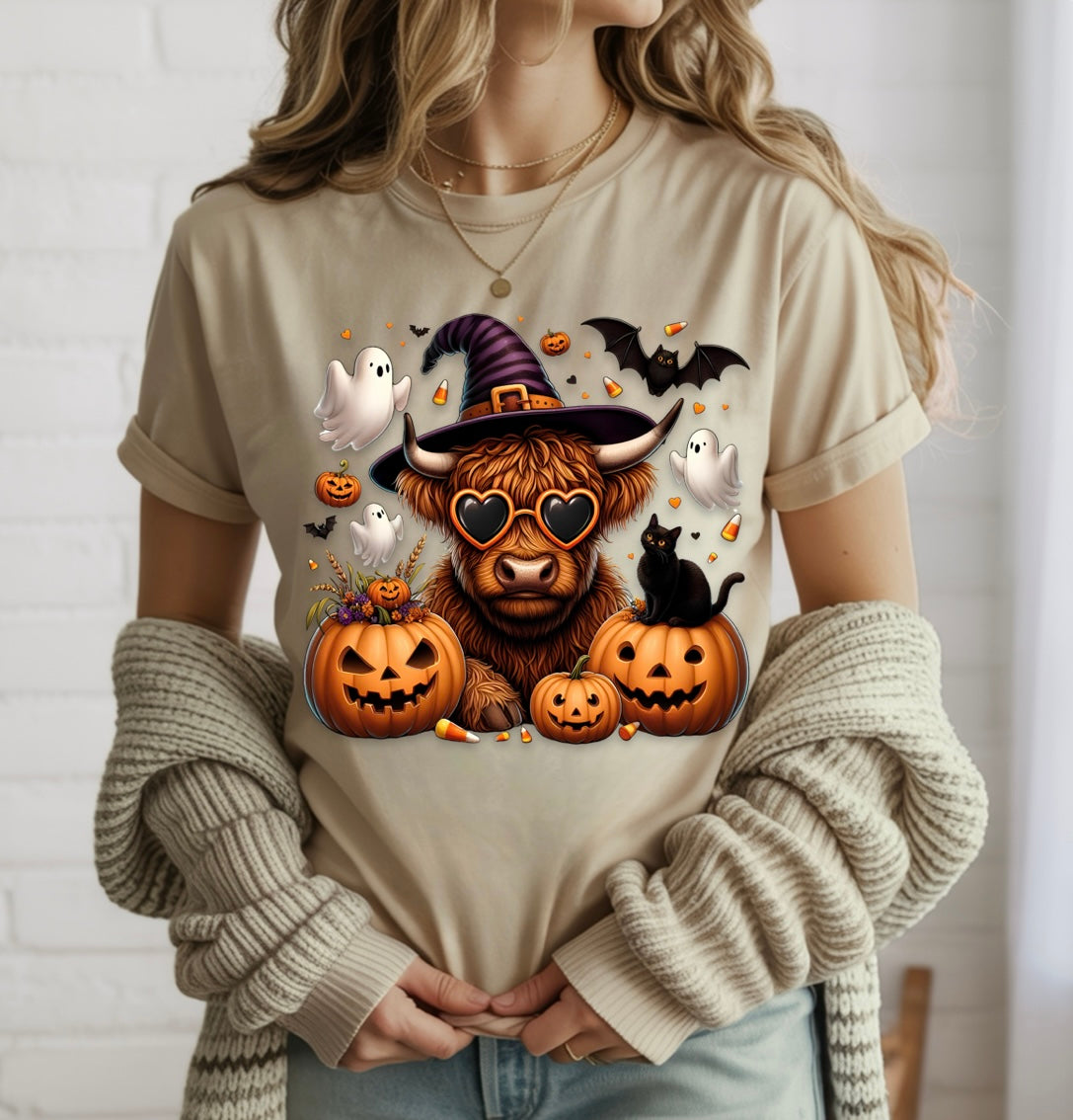 Spooky Highland Cow T-Shirt