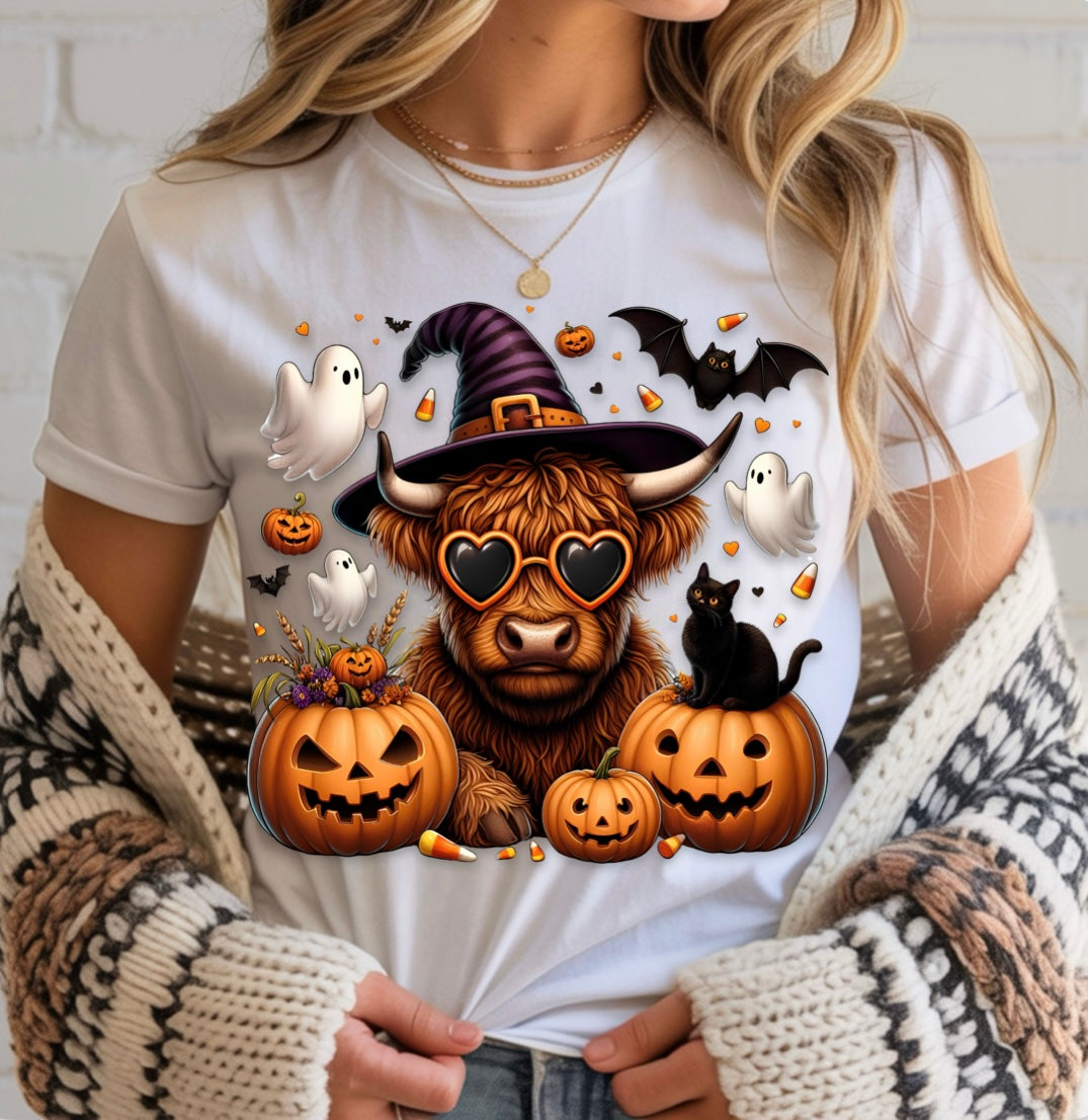 Spooky Highland Cow T-Shirt