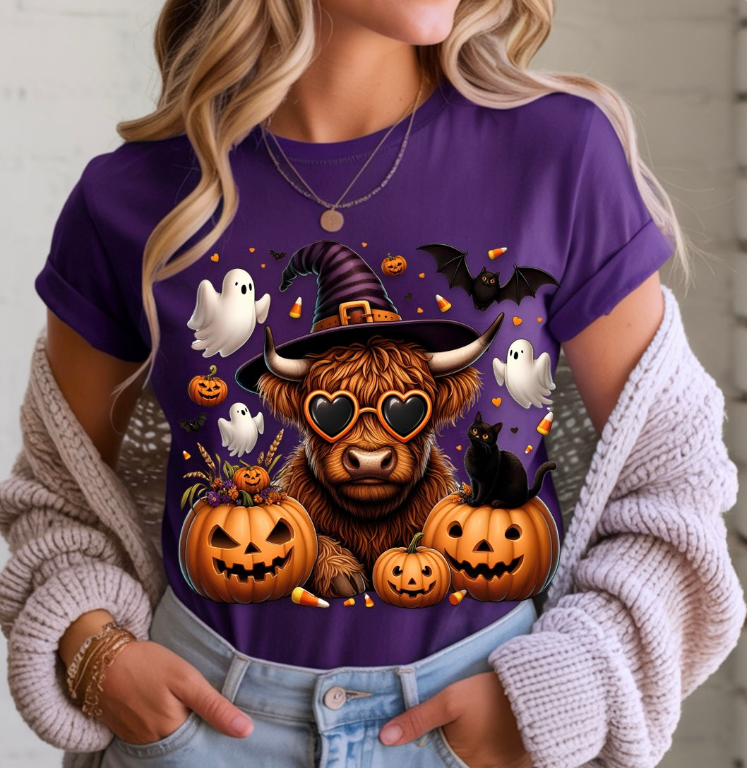 Spooky Highland Cow T-Shirt